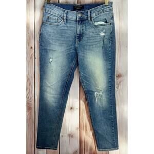 Banana Republic Distressed Girlfriend Jean Sz 25/0 Straight Leg Stretch